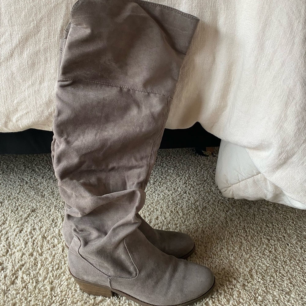 Taupe Knee High Boots
